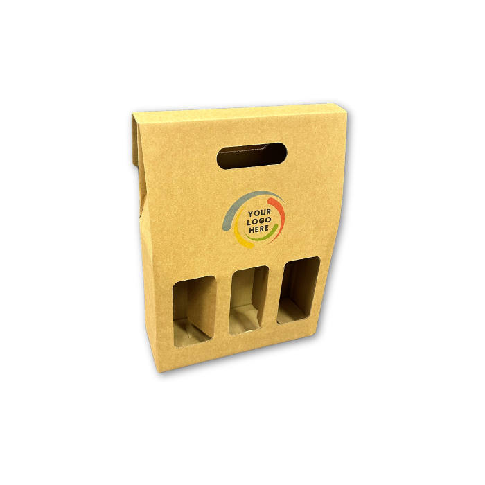Custom Printed Wine Presentation Carriers - Brown